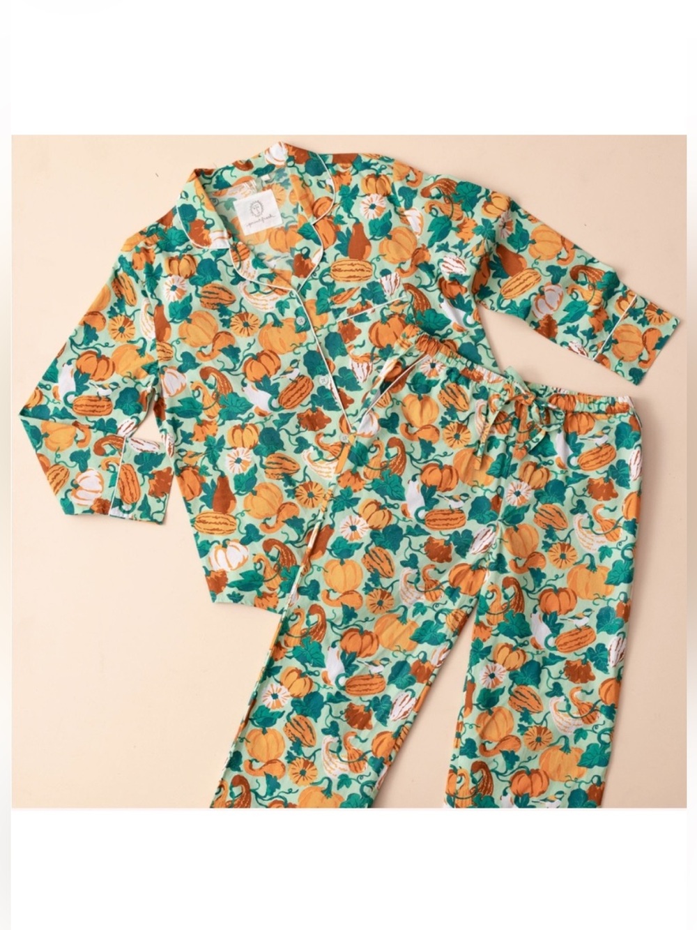 Printfresh Rare Pumpkin Patch Two Piece Pajama Set size Small